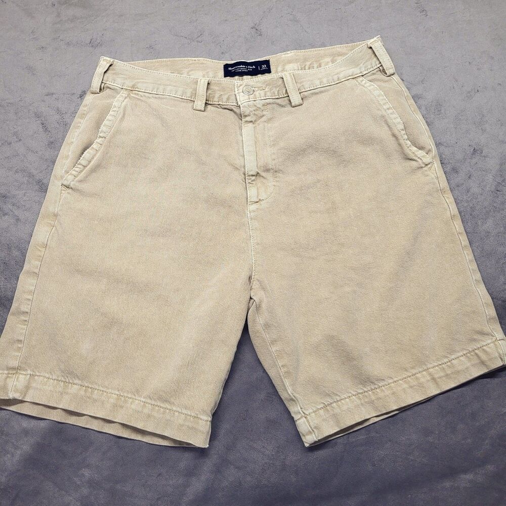 Mens Abercrombie & Fitch Lightweight Jean Loose Short Tan 33 SOFT